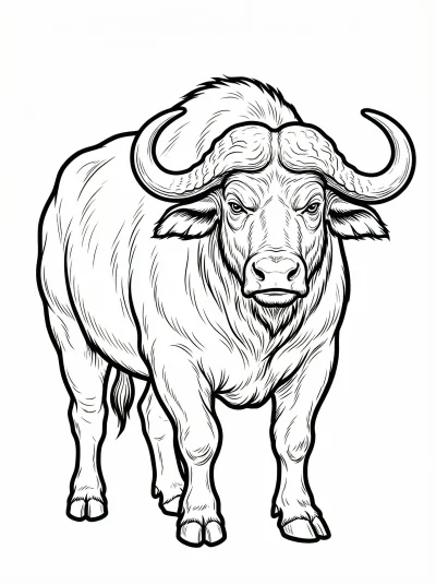 Cape Buffalo Coloring Page