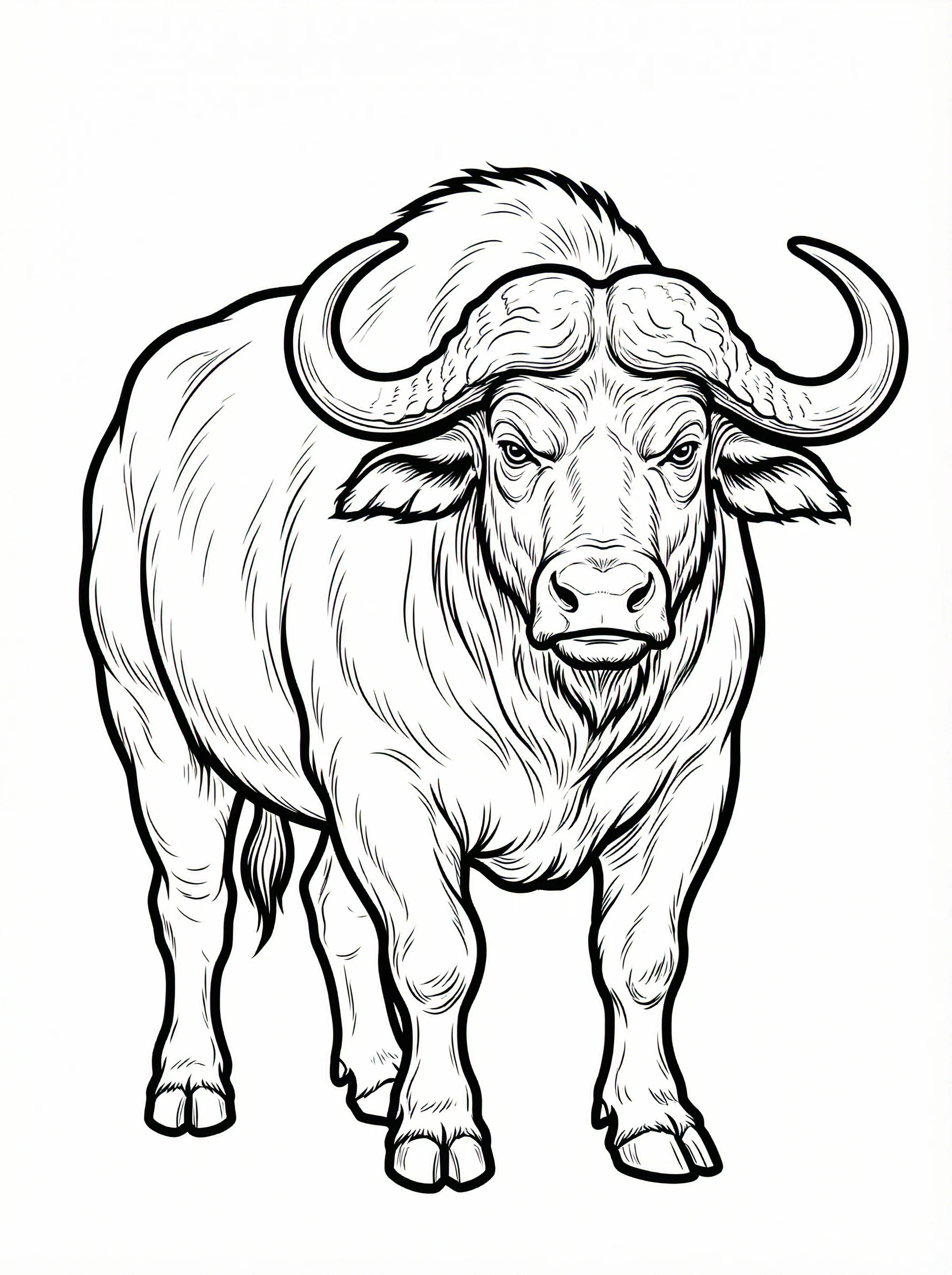 Cape Buffalo Coloring Page