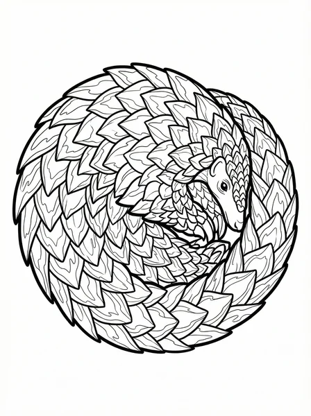 Curled Pangolin Coloring Page