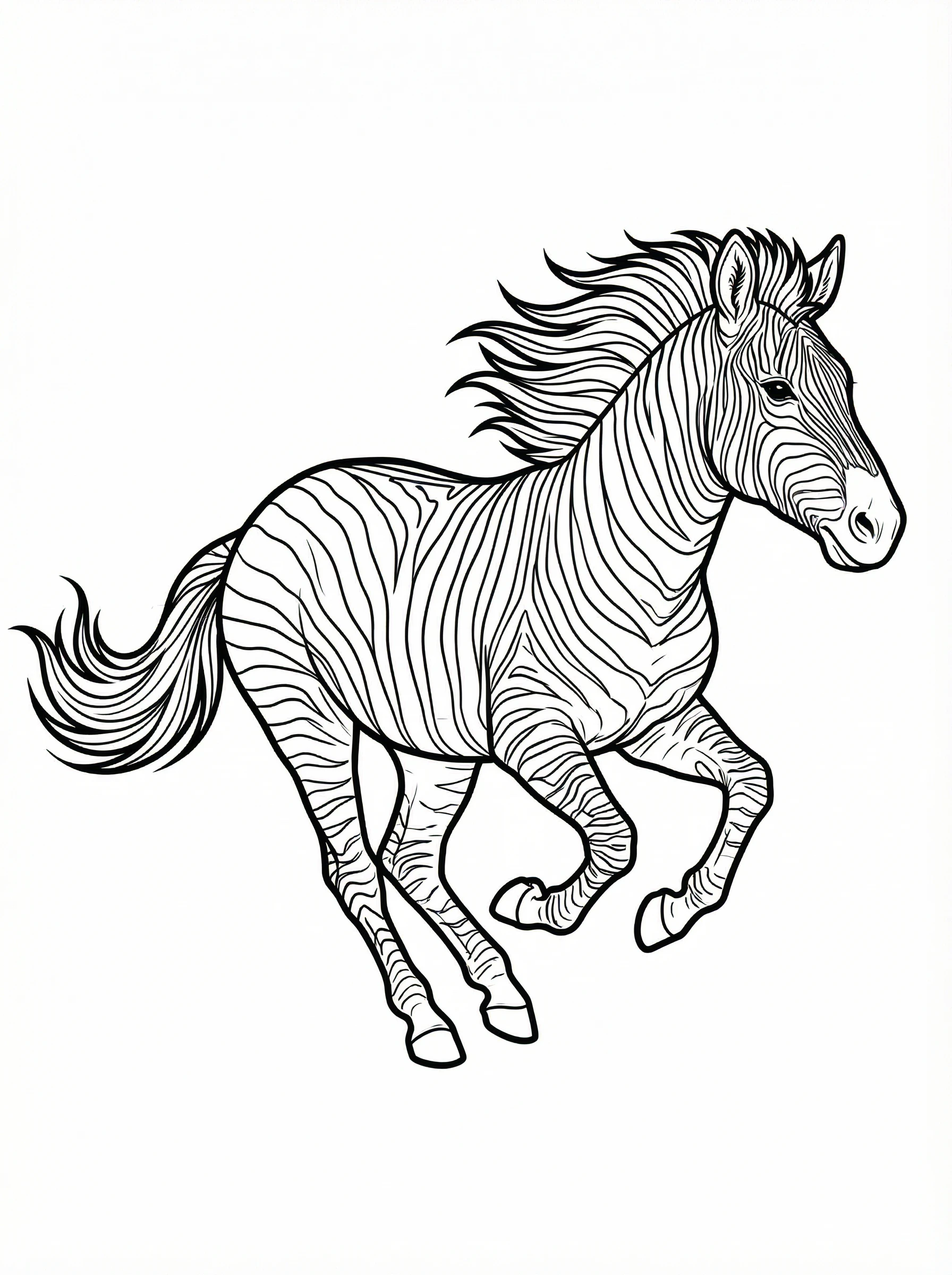 Galloping Zebra Coloring Page