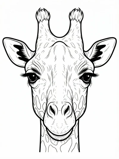 Giraffe Portrait Coloring Page