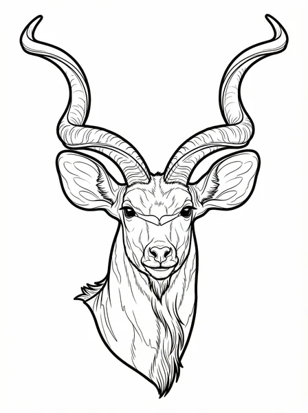 Greater Kudu Coloring Page