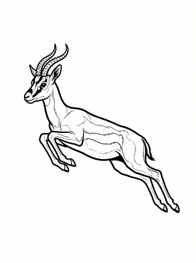 Leaping Gazelle Coloring Page