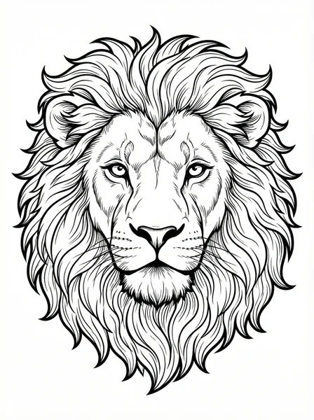 Majestic Lion Portrait Coloring Page
