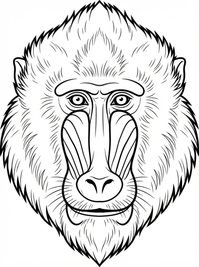 Mandrill Face Coloring Page