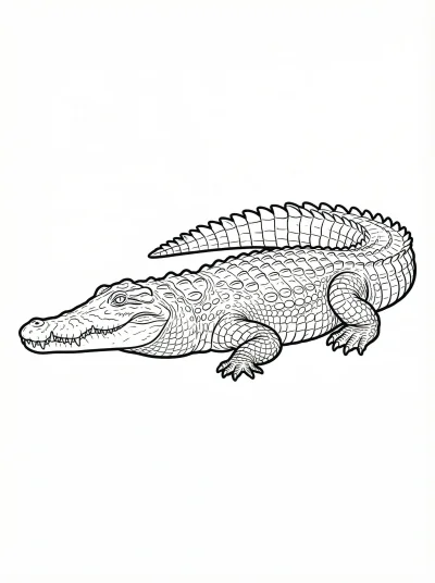 Nile Crocodile Coloring Page