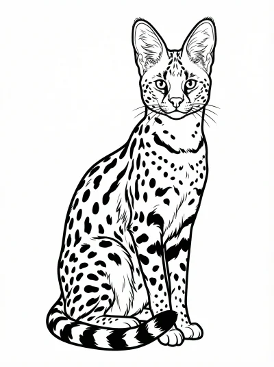 Serval Coloring Page