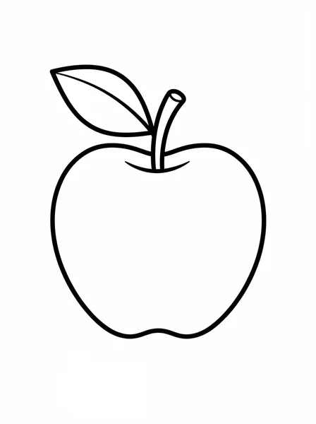 Simple Apple Coloring Page