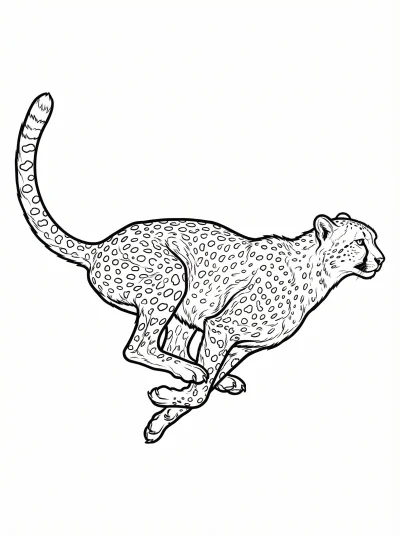 Sprinting Cheetah Coloring Page