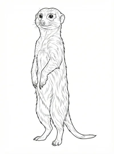 Standing Meerkat Coloring Page