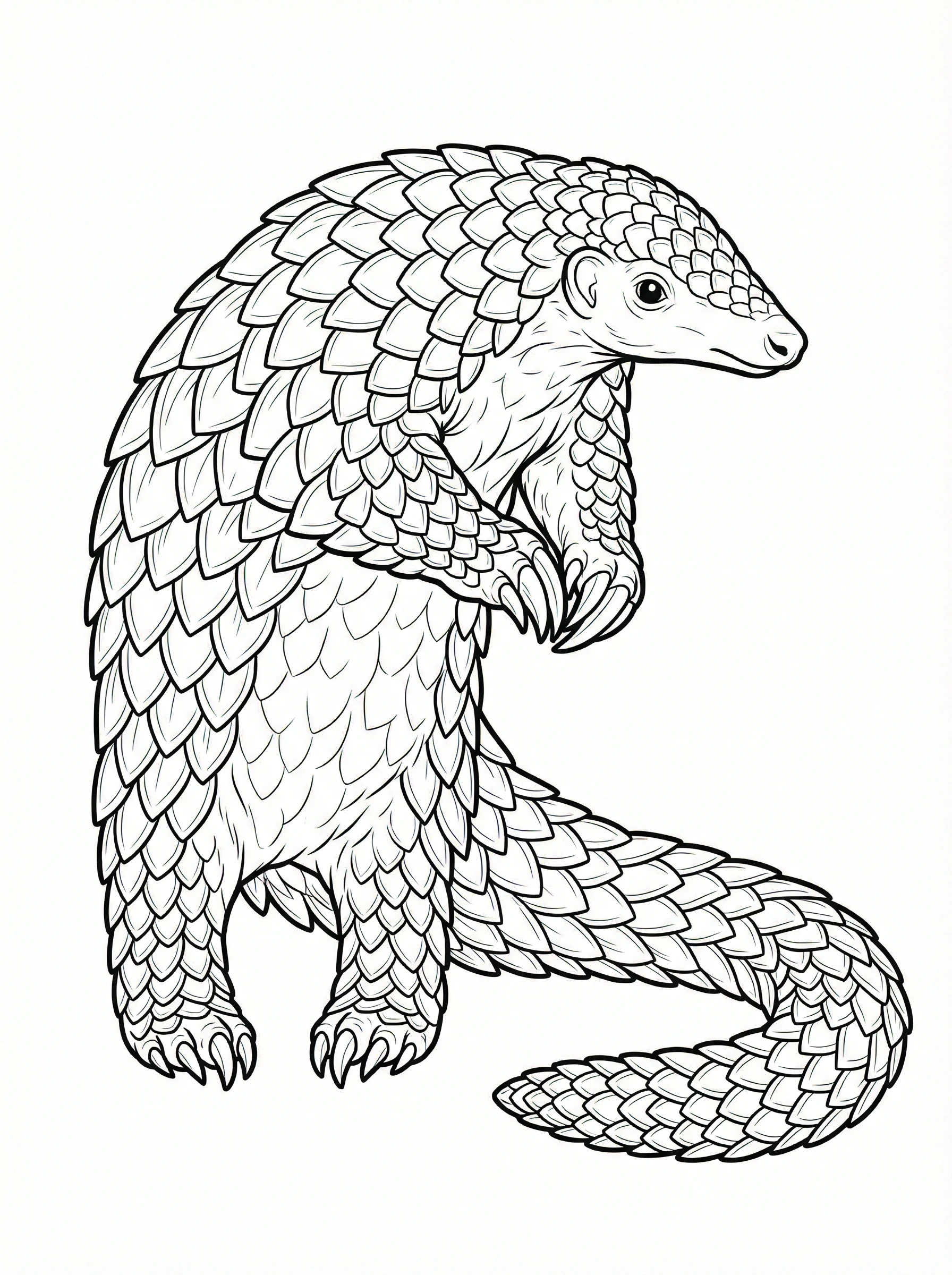 Standing Pangolin Coloring Page