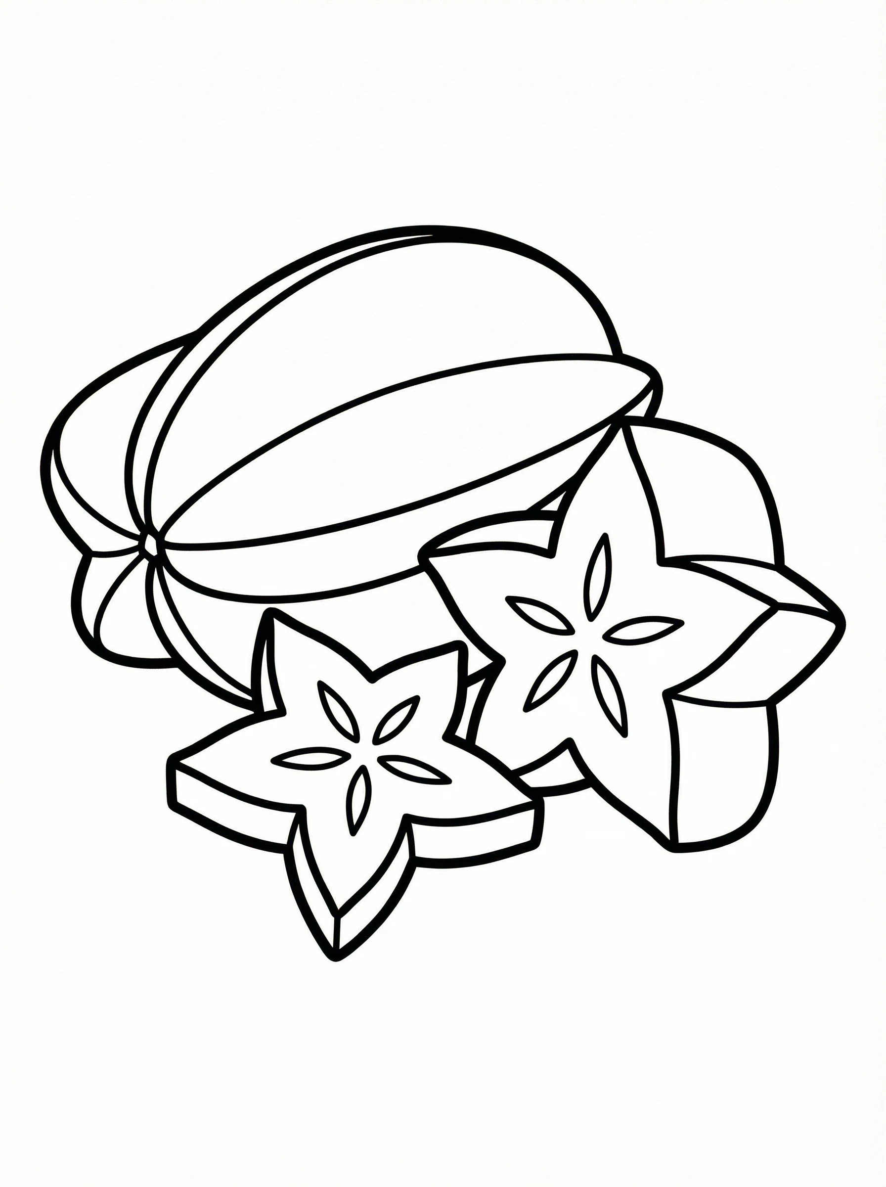Starfruit Coloring Starfruit and Slices Coloring Page