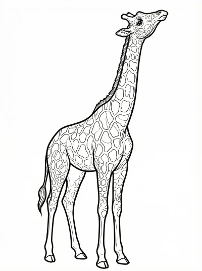 Tall Giraffe Coloring Page