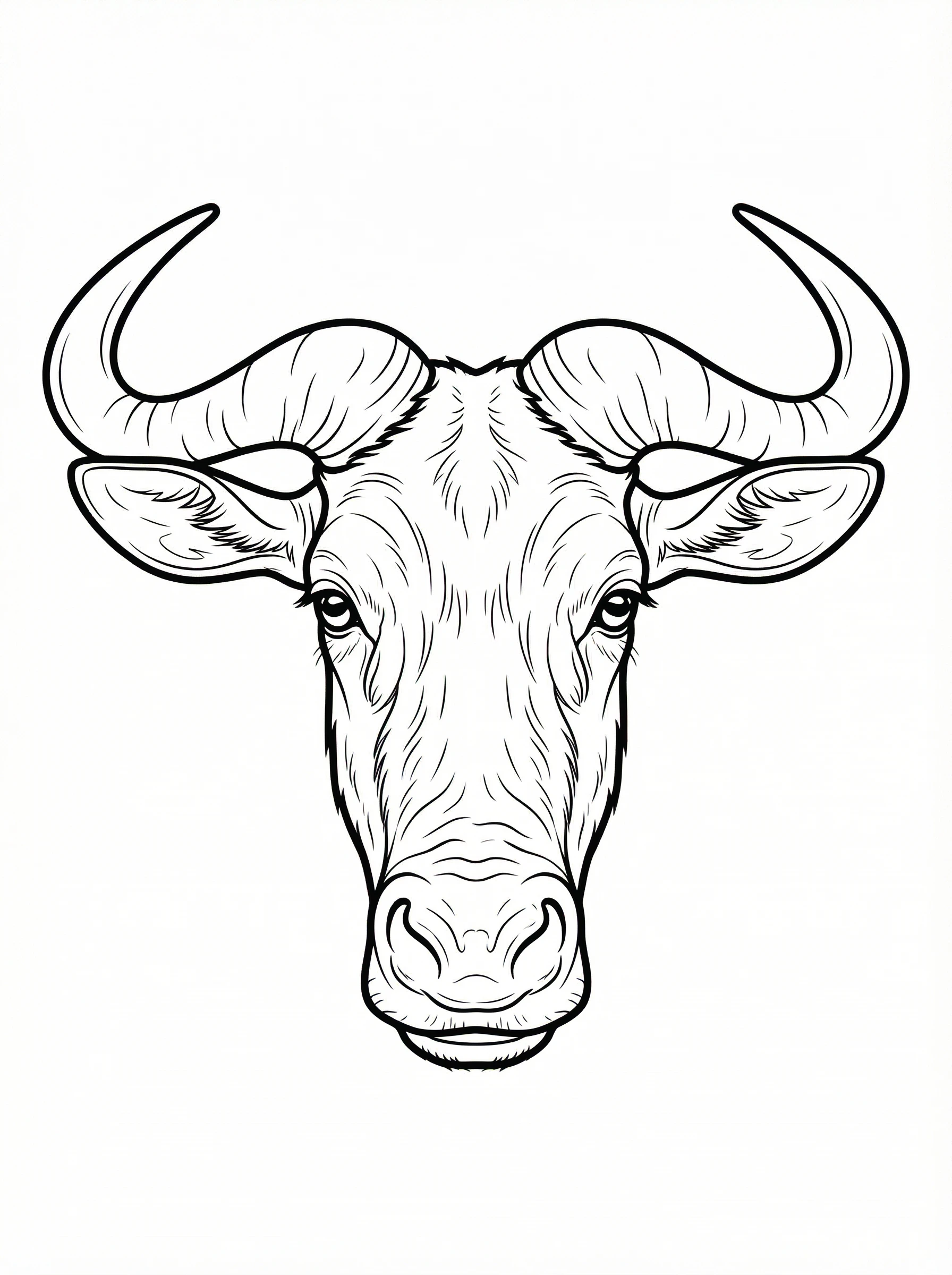 Wildebeest Head Coloring Page