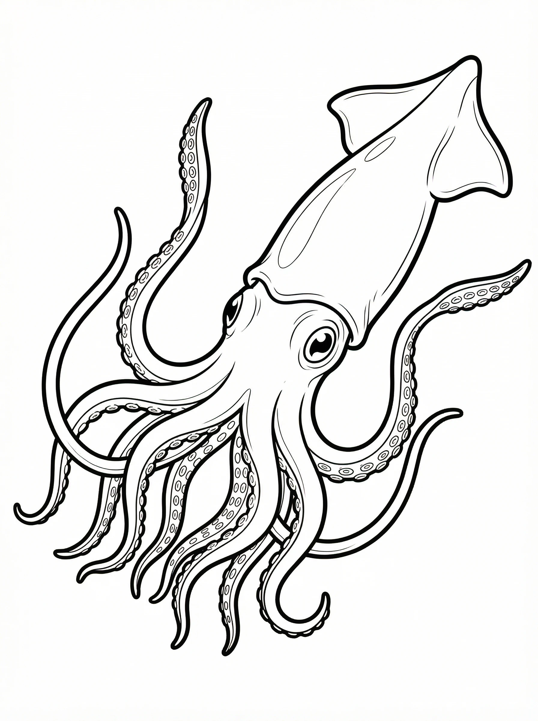 Giant Squid Coloring Page