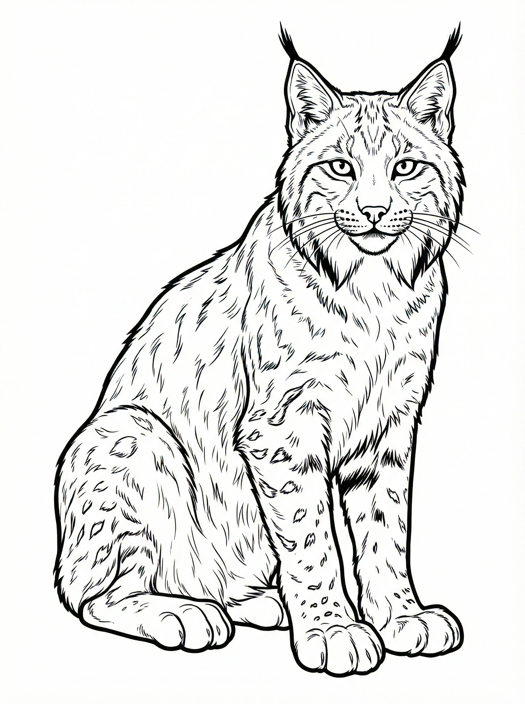 Sitting Canada Lynx Coloring Page