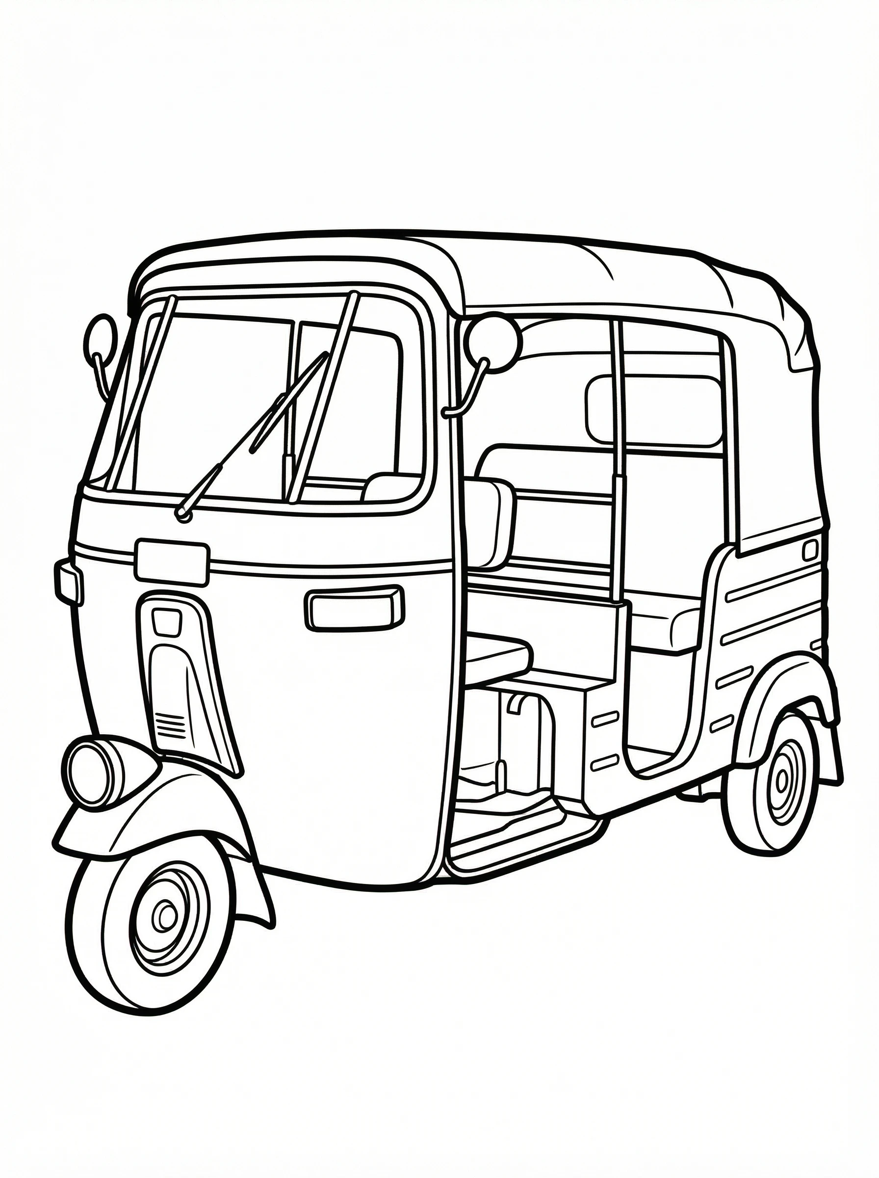 Auto Rickshaw Coloring Page Auto Rickshaw Coloring Page
