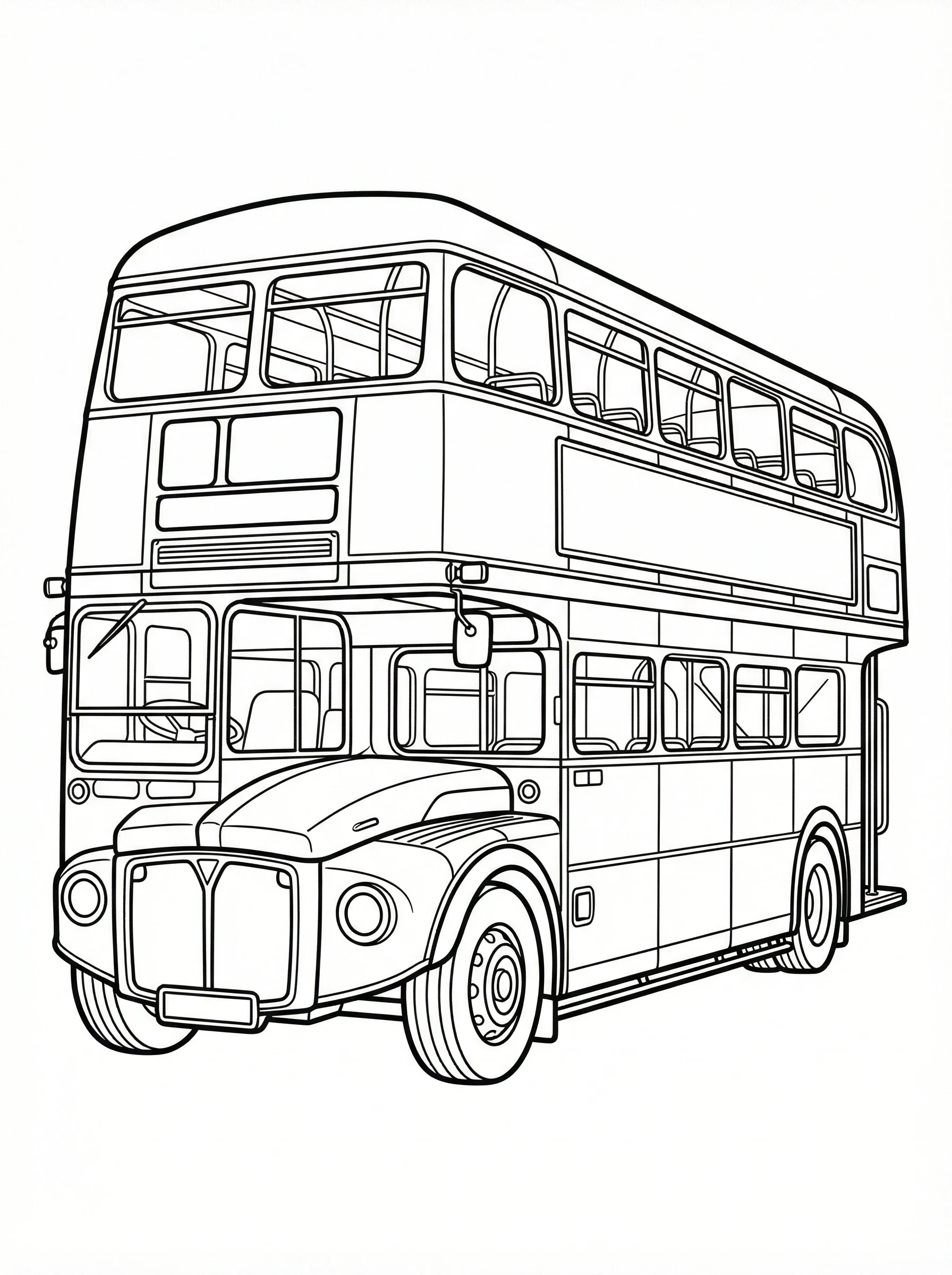 Classic Double Decker Bus Coloring Page