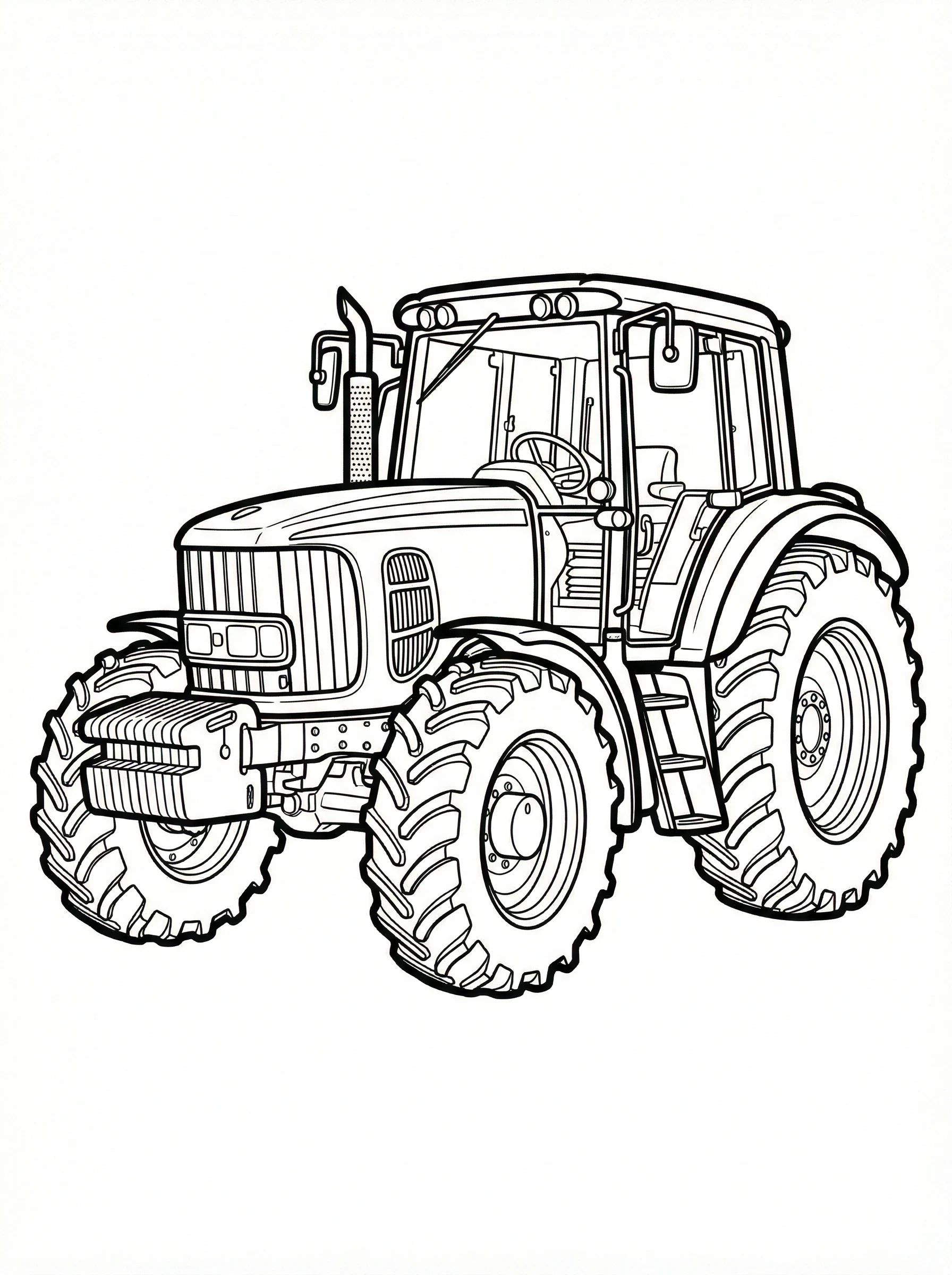 Farm Tractor Drawing Color In Farm Tractor Coloring Page