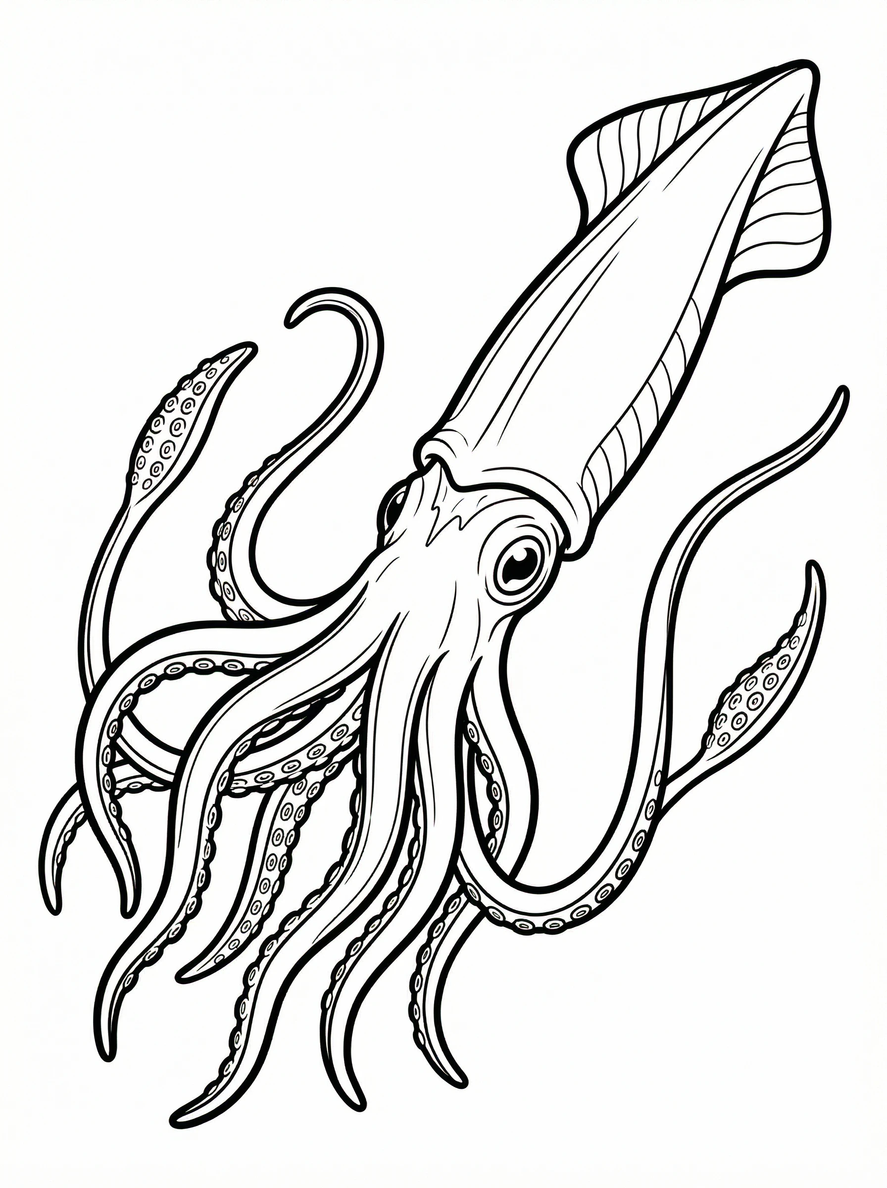 Giant Squid Coloring Page