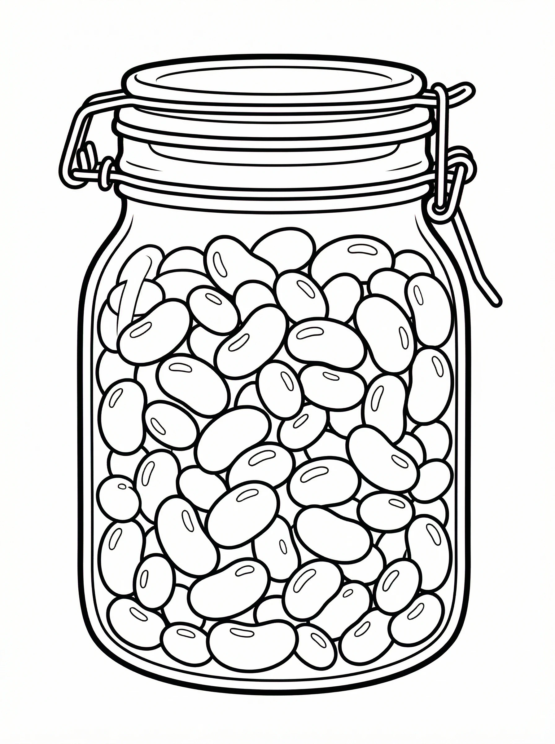 Jar of Jelly Beans Coloring Page