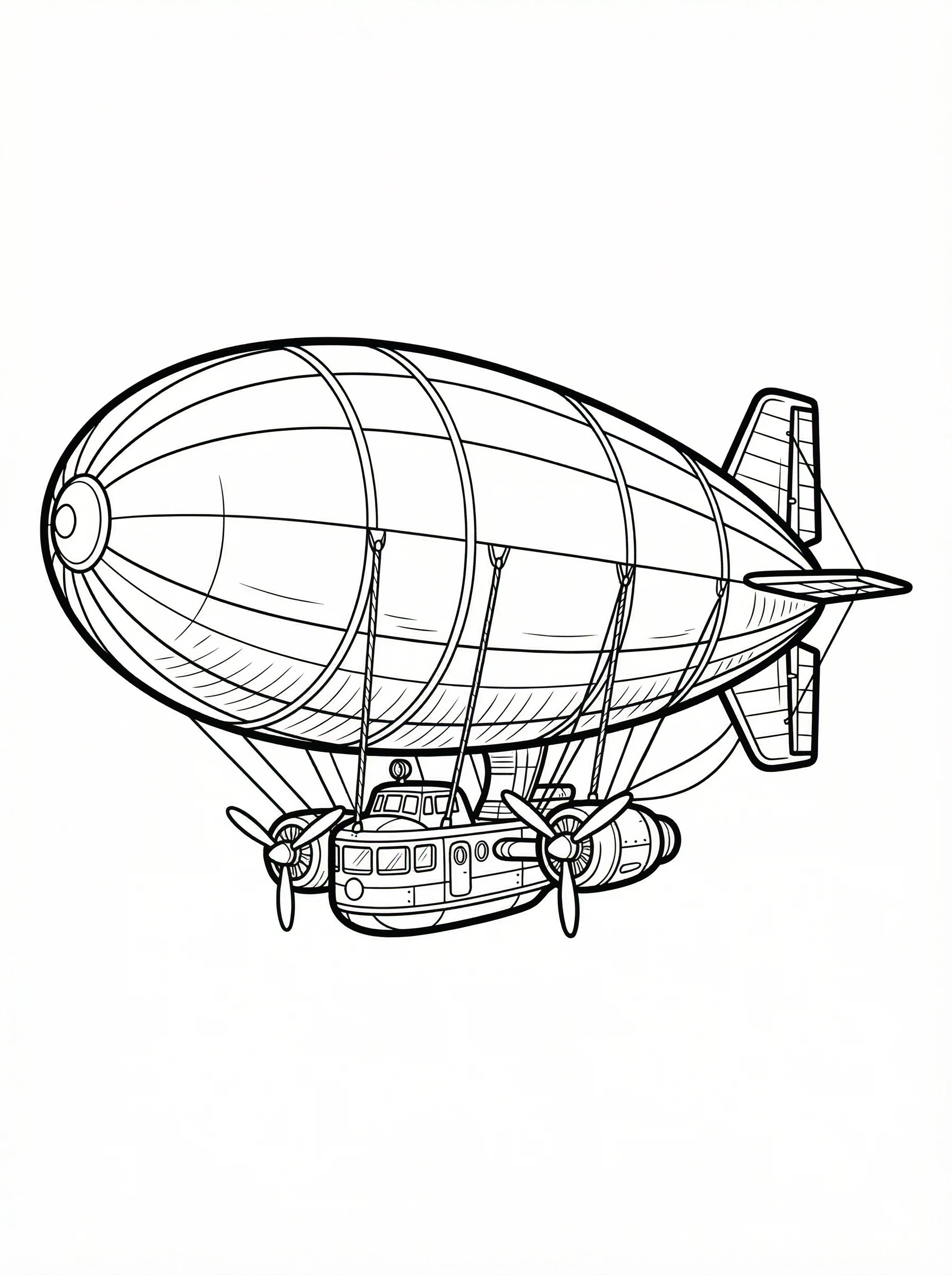 Coloring Zeppelin Vintage Zeppelin Airship Coloring Page