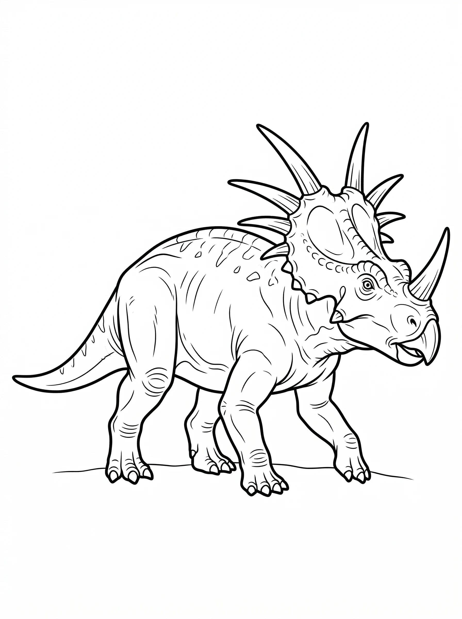 Stackasaurus Colouring Styracosaurus with Spiked Frill Coloring Page